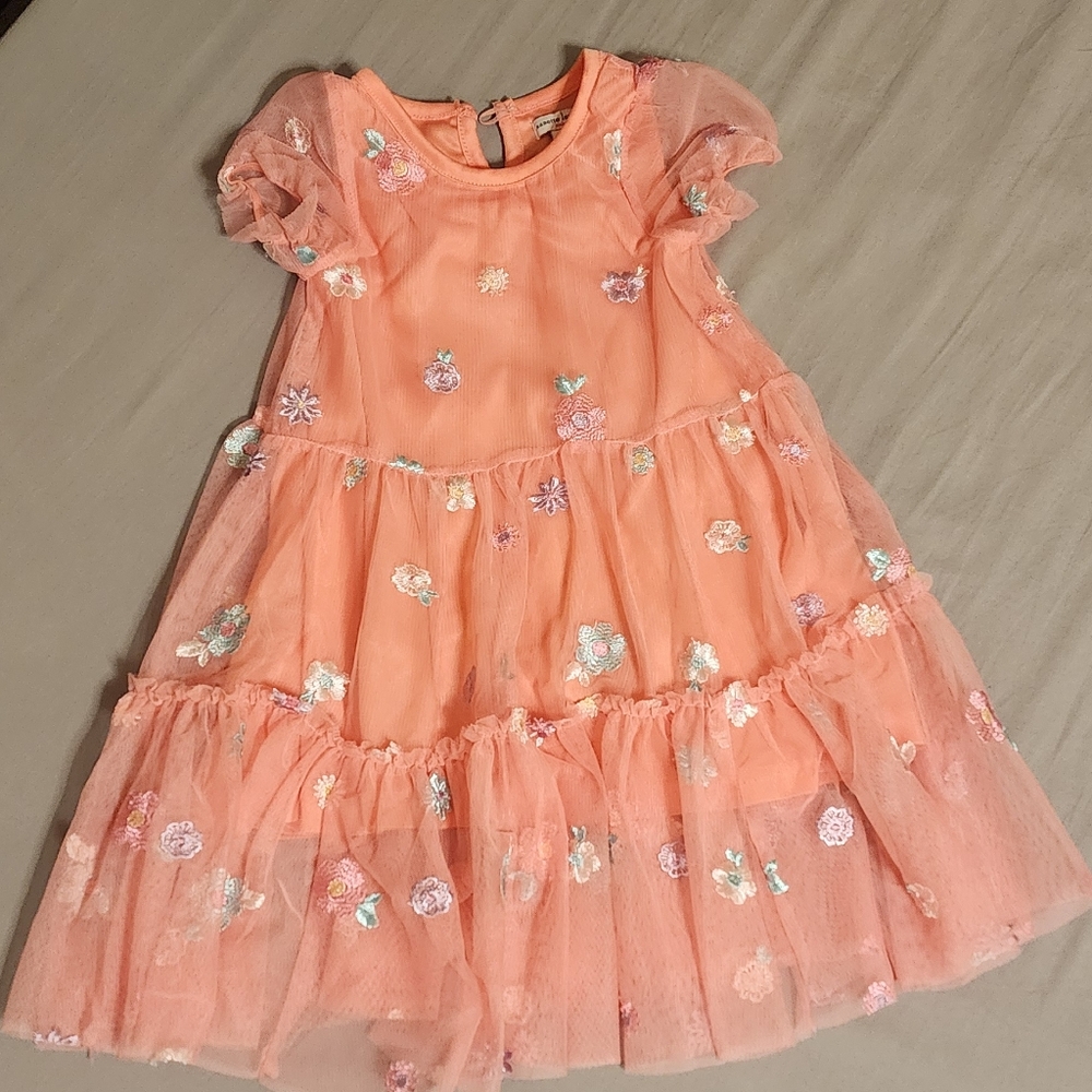 Nanette Lepore Orange Tiered Ruffled Sundress